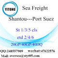 Shantou Port Sea Freight Shipping To Port Suez